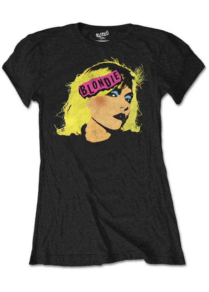 Band Shirts Girlie Blondie Punk Logo T-Shirt Black 1 Band Shirts Girlie Blondie Punk Logo T-Shirt Black