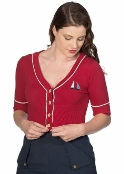 Banned Summer Sail 40's Cardigan Red