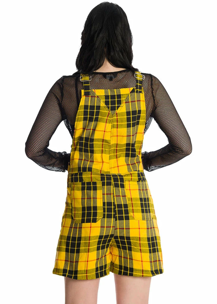 Banned Lifes Too Short Tartan Playsuit Yellow 4 Banned Lifes Too Short Tartan Playsuit Yellow - Image 4