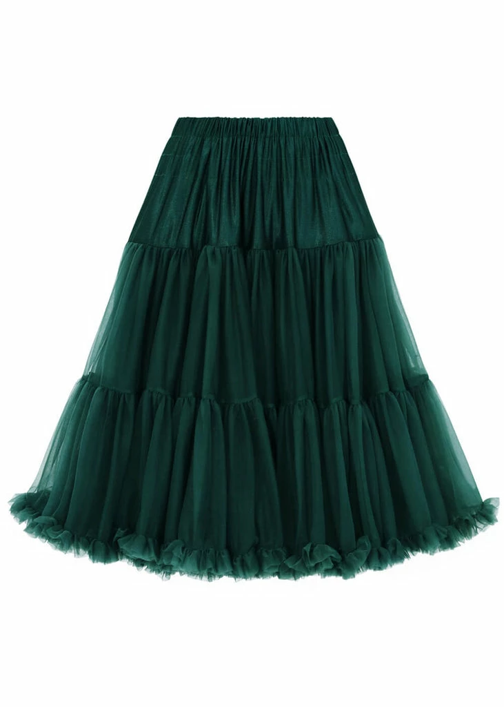 Banned 50's Petticoat Lang Dark Green 4 Banned 50's Petticoat Lang Dark Green - Image 4