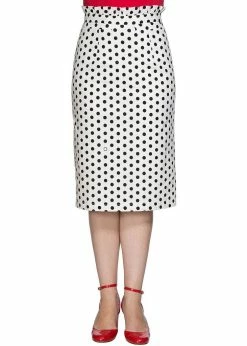 Banned Polkadot Frill 50's Pencil Skirt White -Hearts & Roses Sales banned SK25171 polkadot frill skirt wt 1 78125a8e 3ef6 41c8 8987 3839d39d3190 1024x1024