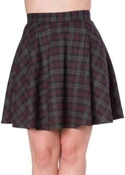 Banned Rock Check 60's Skirt Purple