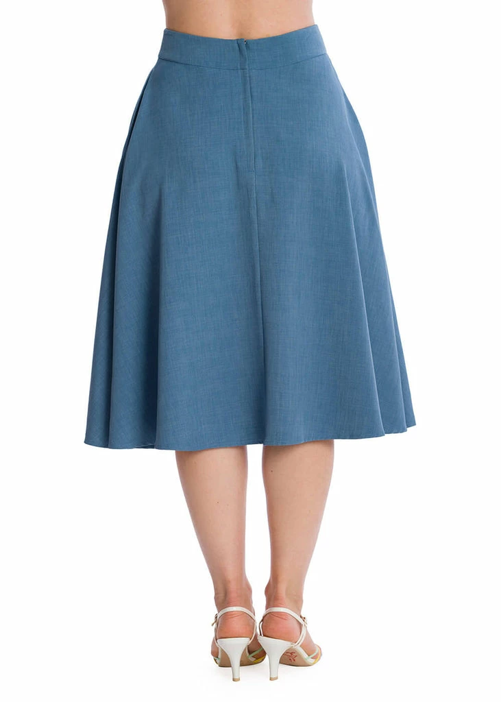 Banned Summer Staple 50's Swing Skirt Blue - Image 3