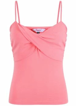 Banned Wrap Front 50's Top Coral