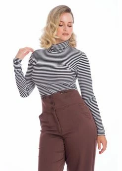 Banned Winter Stripe 60's Top Black