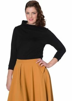 Banned Katy Bardot 60's Top Black