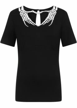 Banned Skeleton Heart Top Black