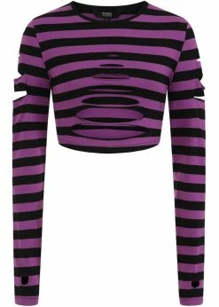 Banned Chantrea Stripe 80's Top Purple