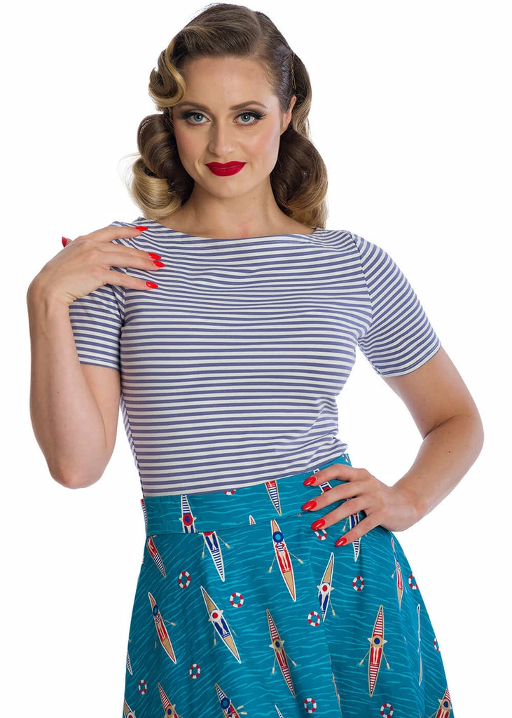 Banned Sizzle Stripe 50's Top Purple 2 Banned Sizzle Stripe 50's Top Purple - Image 2