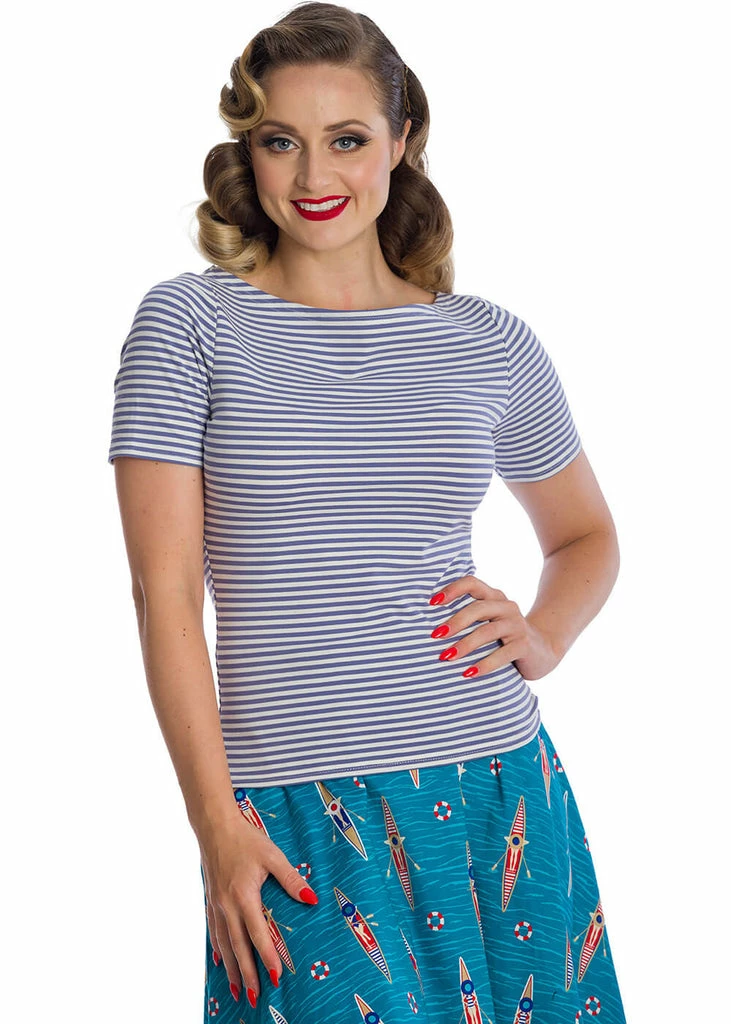 Banned Sizzle Stripe 50's Top Purple 1 Banned Sizzle Stripe 50's Top Purple