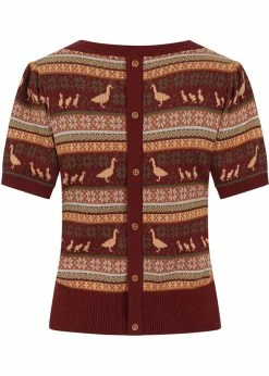 Bright & Beautiful Bella Duck Fair Isle 60's Jumper Brown -Hearts & Roses Sales bright beautiful BBAW210104A bella duck jumper mul 3 c74b82d3 27bb 4a7f 8009 e28d1a9d6b9c 1024x1024