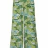 Bright & Beautiful Kim Floral Palm 70's Trousers Green
