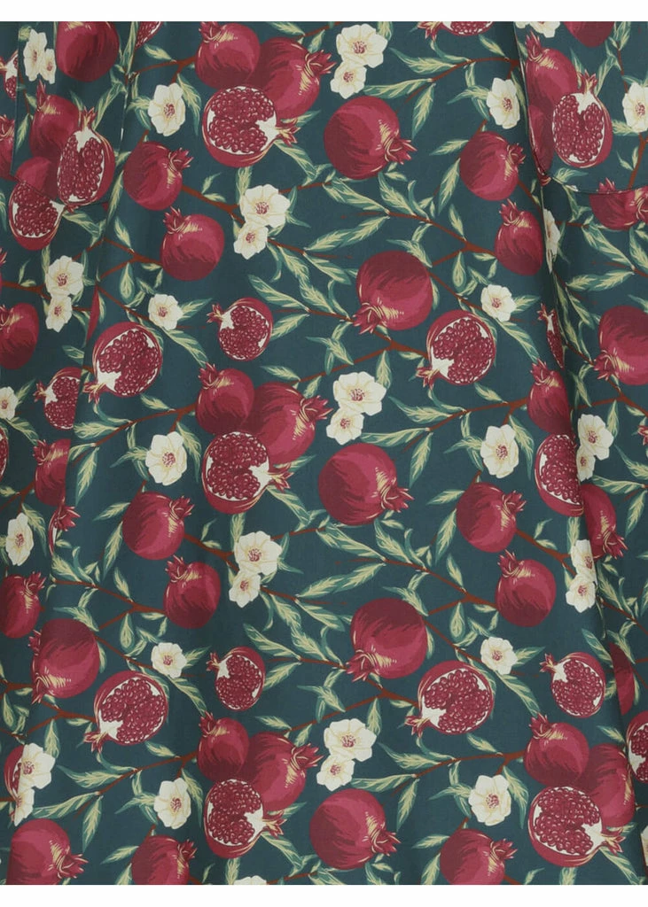 Collectif Silvia Pomegranata 50's Swing Skirt Teal 3 Collectif Silvia Pomegranata 50's Swing Skirt Teal - Image 3