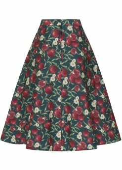 Collectif Silvia Pomegranata 50's Swing Skirt Teal 8 Collectif Silvia Pomegranata 50's Swing Skirt Teal -Hearts & Roses Sales collectif AW200326A silvia pomegranate skirt teal 2 1024x1024
