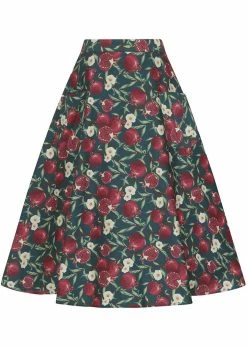 Collectif Silvia Pomegranata 50's Swing Skirt Teal
