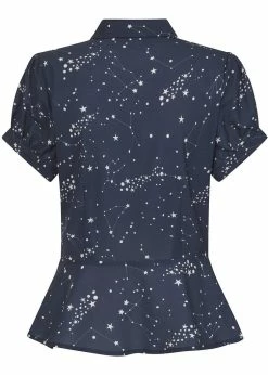 Collectif Mary Grace Zodiac Constellation 40's Blouse Blue -Hearts & Roses Sales collectif AW200416C mary grace zodiac blouse blue 3 1024x1024