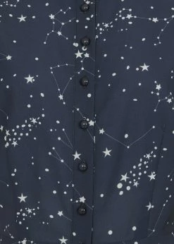 Collectif Mary Grace Zodiac Constellation 40's Blouse Blue -Hearts & Roses Sales collectif AW200416C mary grace zodiac blouse blue 4 1024x1024