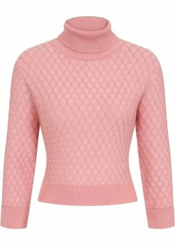 Collectif Rai Knitted 60's Jumper Pink