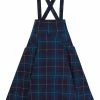 Collectif Alexa Mermaid Check 40's Swing Skirt Teal