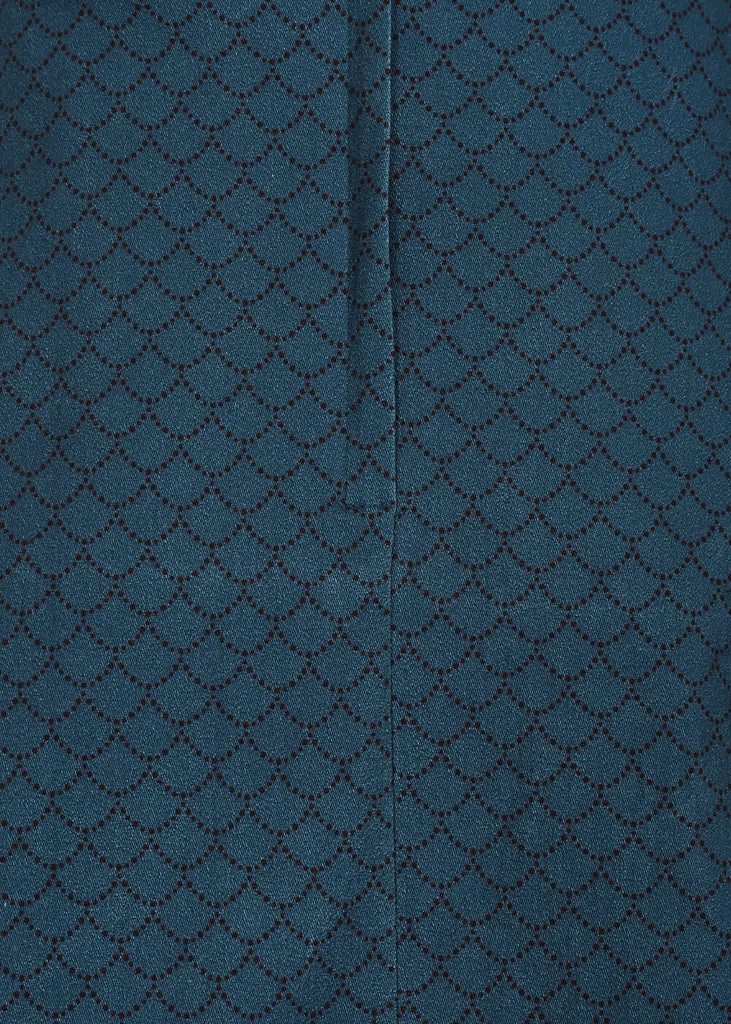 Collectif Cassie Mermaid Scallop 50's Swing Skirt Petrol - Image 5