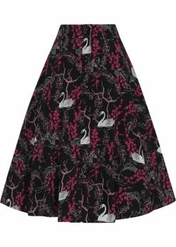 Collectif Megan Swan Forest 50's Swing Skirt Black