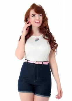 Collectif Lily 50's Shorts Denim Navy -Hearts & Roses Sales collectif SS162101A lily denim shorts navy 0 5ff6fa2d 0a48 4af8 b774 1b315472057c 1024x1024
