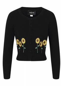 Collectif Abigail Sunflower 40's Cardigan Black