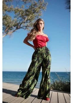 Alternative view of Collectif Alizee Cactusland 70's Trousers Black