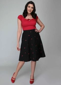 Collectif Ornella Mini Cherries 40's Skirt Black -Hearts & Roses Sales collectif SS200313A ornella mini cherries skirt blk 3 a6f6d9bc 3119 4eb2 b6d9 842c55719a21 1024x1024