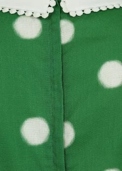 Alternative view of Collectif Betty Painted Polka 40's Top Green