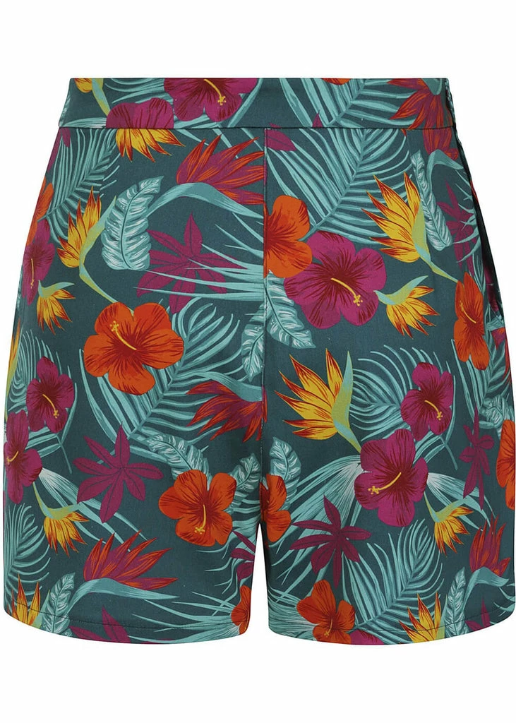 Collectif Adriana Tropico 50's Shorts Multi Colour 3 Collectif Adriana Tropico 50's Shorts Multi Colour - Image 3
