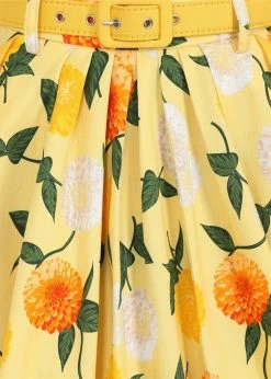Alternative view of Collectif Dakota Sunny Floral 50's Swing Skirt Yellow