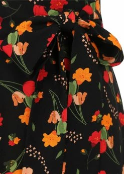 Collectif Akiko Ditsy Tulip Bloom 70's Trousers Black -Hearts & Roses Sales collectif TR SS220205A akiko ditsy tulip trousers blk 3 1024x1024