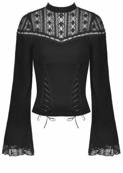 Dark In Love Moonlight Sonata Lace Top Black