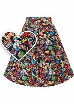 Dolly & Dotty Carolyn Pop Art 50's Swing Skirt Multi