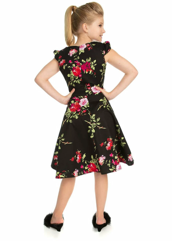 Hearts & Roses Kids Charming 50's Swing Dress Black 2 Hearts & Roses Kids Charming 50's Swing Dress Black - Image 2