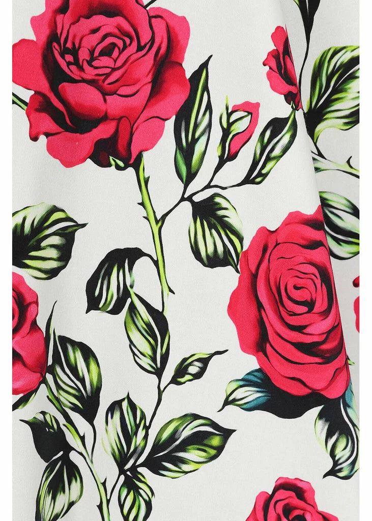 Hearts & Roses Kids Hazel Floral 50's Swing Dress Ivory - Image 4