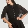 Hell Bunny Draco Cape Blouse Black