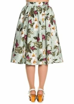 Alternative view of Hell Bunny Tahiti 50's Swing Skirt Green