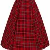 Hell Bunny Irvine Tartan 50's Swing Skirt Red