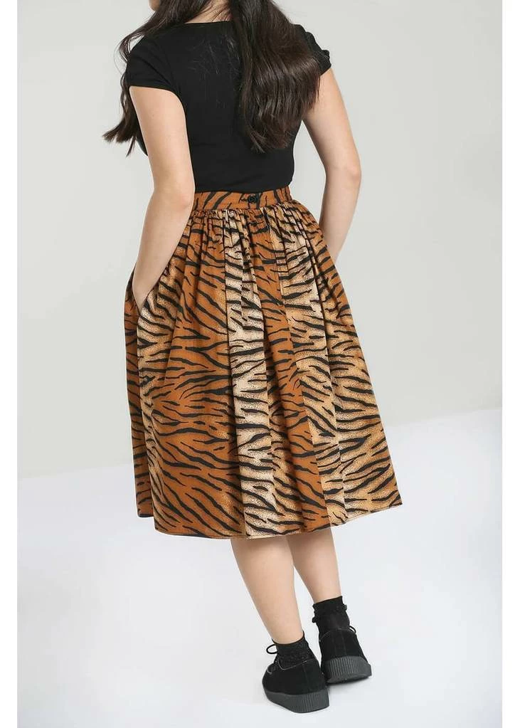 Hell Bunny Tora Tiger 50's Swing Skirt Brown 3 Hell Bunny Tora Tiger 50's Swing Skirt Brown - Image 3