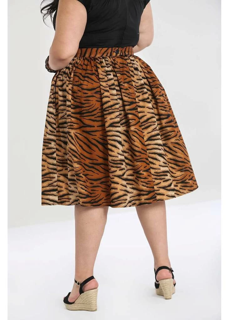 Hell Bunny Tora Tiger 50's Swing Skirt Brown 5 Hell Bunny Tora Tiger 50's Swing Skirt Brown - Image 5