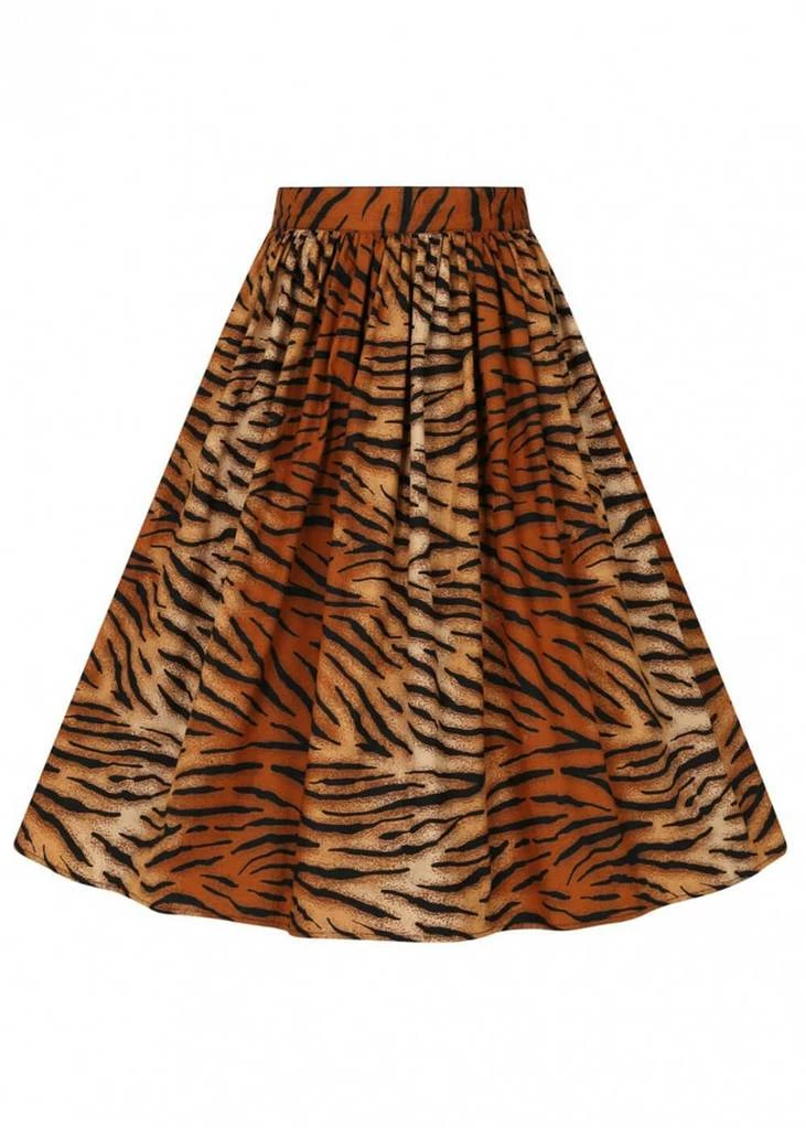 Hell Bunny Tora Tiger 50's Swing Skirt Brown 1 Hell Bunny Tora Tiger 50's Swing Skirt Brown