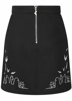 Hell Bunny Cullen Graveyard 60's Mini Skirt Black