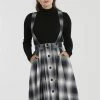 Hell Bunny Eddystone Pinafore 60's Swing Skirt Grey