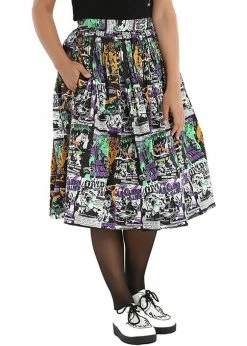 Hell Bunny Be Afraid Halloween 50's Swing Skirt Multi