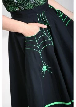 Hell Bunny Miss Muffet Spiderweb 50's Swing Skirt Black Green 8 Hell Bunny Miss Muffet Spiderweb 50's Swing Skirt Black Green -Hearts & Roses Sales hell bunny HLB50130 miss muffet skirt blk grn 2 1024x1024