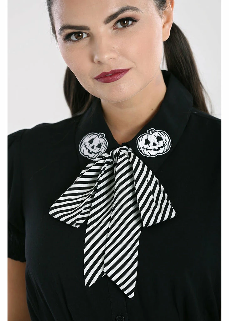 Hell Bunny Skelli Skull 40's Blouse Black 4 Hell Bunny Skelli Skull 40's Blouse Black - Image 4