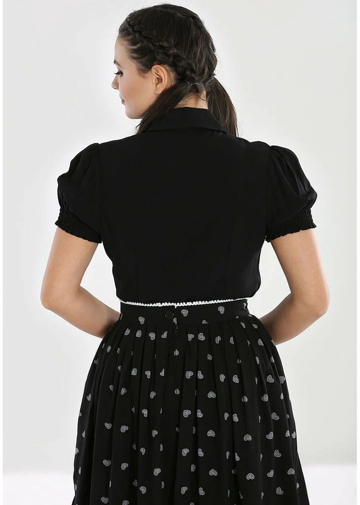 Hell Bunny Skelli Skull 40's Blouse Black 5 Hell Bunny Skelli Skull 40's Blouse Black - Image 5