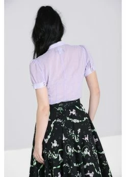 Hell Bunny Frilly Sundae 40's Blouse Lavender 10 Hell Bunny Frilly Sundae 40's Blouse Lavender -Hearts & Roses Sales hell bunny HLB60078 frilly sundae blouse lav 2 1024x1024